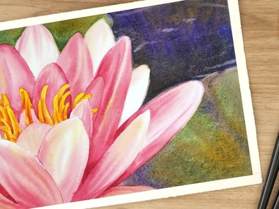 Watercolor tutorial  PINK LOTUS Watercolour painting for beginner Step by step
