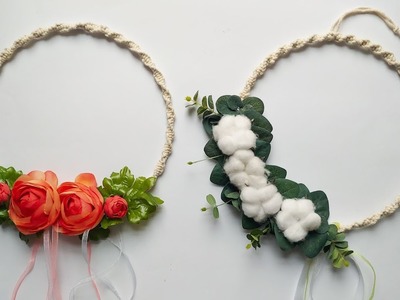 Wianek ze sznurka bawełnianego, robiony tylko rękoma metodą makramową. Wreath handmade
