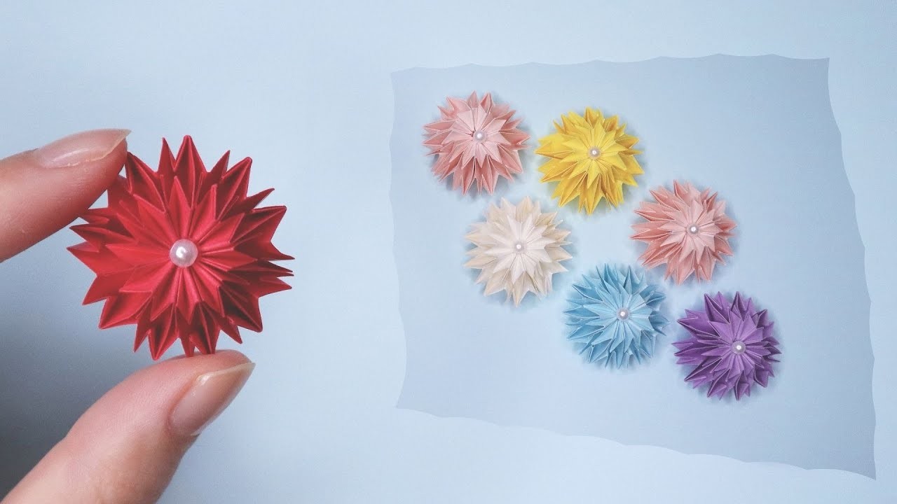 折り紙で作る可愛いダリアの花の作り方｜簡単｜Origami Flower ｜AyaWangPaper