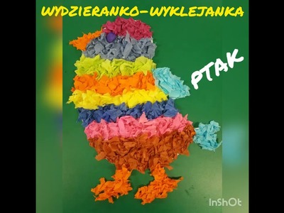 Wydzieranko-wyklejanka: ptak (prosta praca plastyczna dla dzieci).