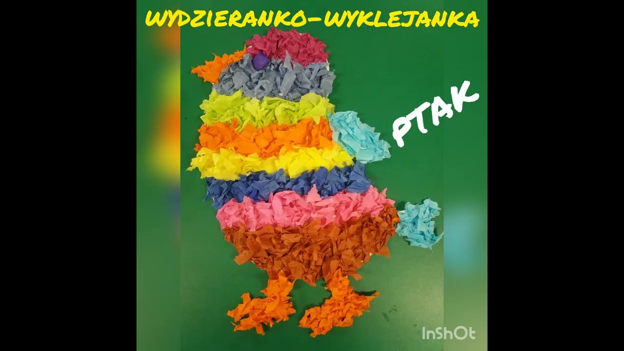 Wydzieranko-wyklejanka: ptak (prosta praca plastyczna dla dzieci).