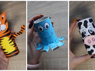 Zwierzaki z rolek po papierze toaletowym | Paper rolls animals DIY
