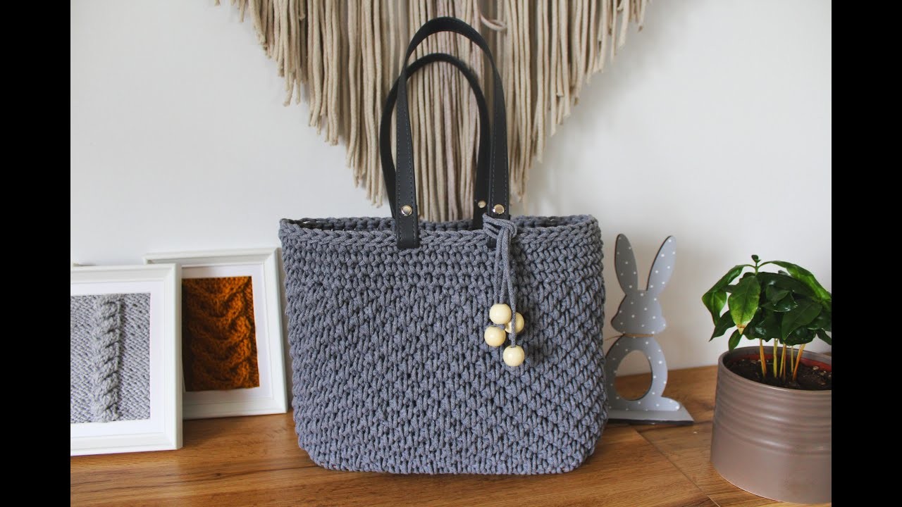 Crochet tote bag, free pattern. Wyjątkowa torebka na szydełku, jak szydełkować na bazie z ekoskóry.