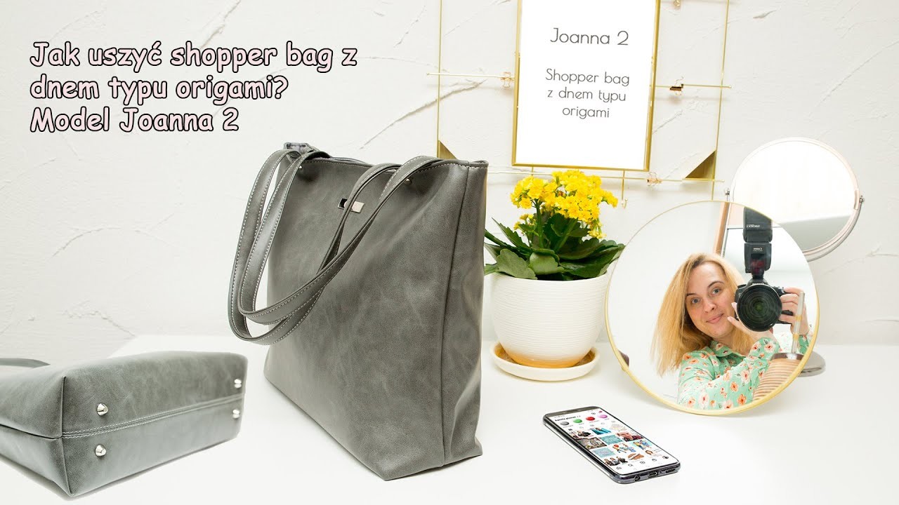 Jak uszyć shopper bag z doszywanym dnem? Szoperka z dnem typu origami, model Joanna 2. Tutorial DIY