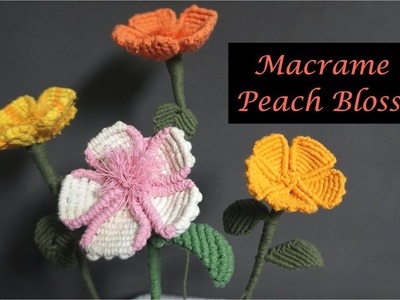 Macrame Flowers in Spring 5-Peach Blossom. Sakura.Macrame Flower Series