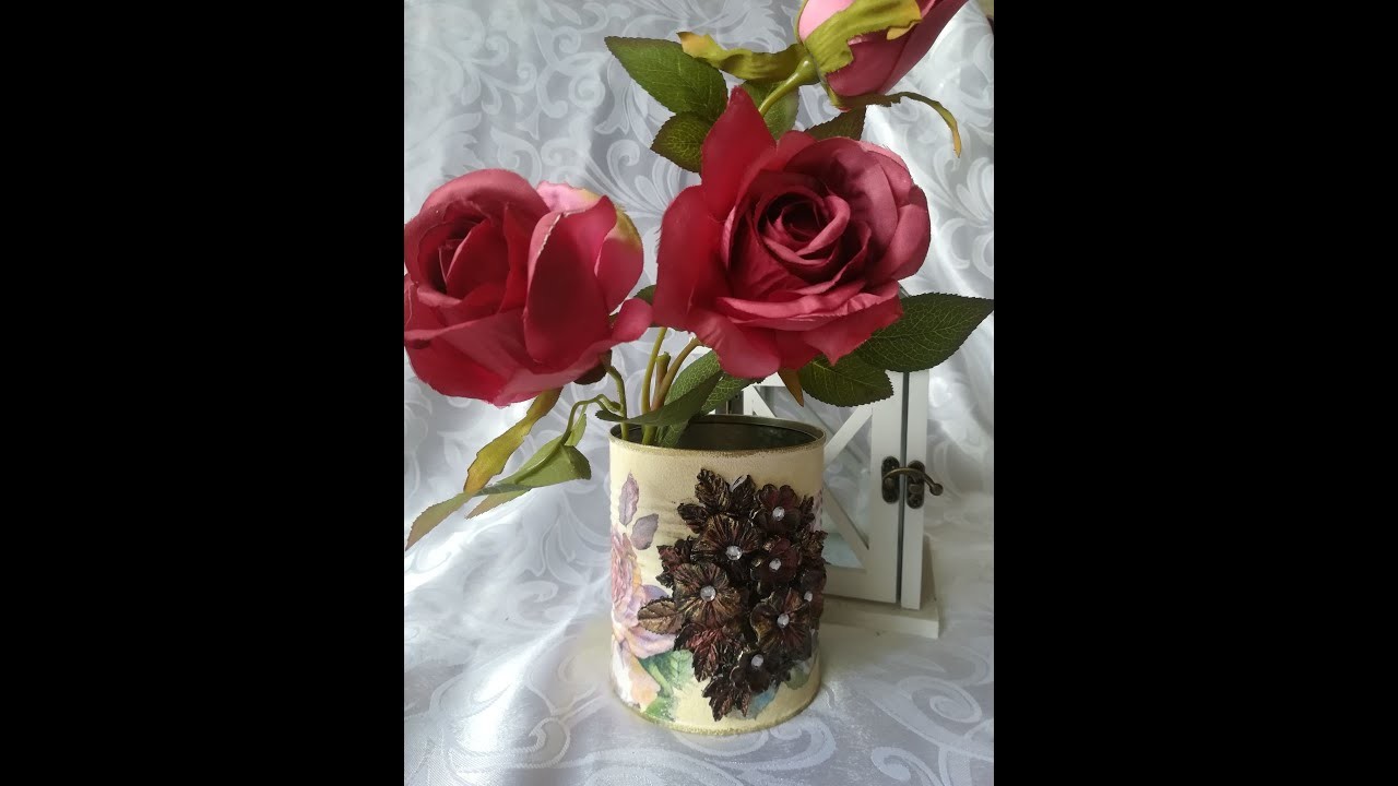 Decoupage pomysł na recykling puszki. DIY