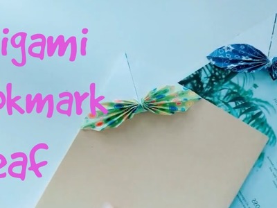 Diy origami bookmark leaf.bookmarkpaper.how to make paper bookmark.اصنع فاصل كتاب من الورق.فواصل كتب