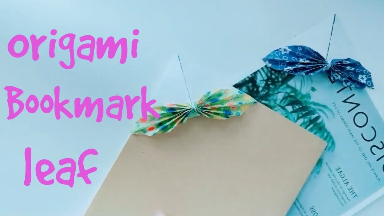 Diy origami bookmark leaf.bookmarkpaper.how to make paper bookmark.اصنع فاصل كتاب من الورق.فواصل كتب