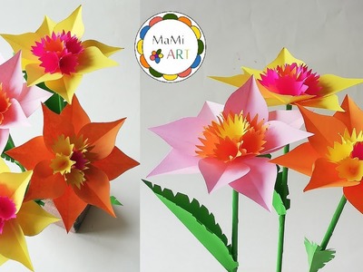 Jak zrobić śliczne kwiaty z kolorowego papieru |  DIY How to make paper flowers