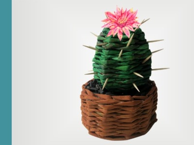 Kaktus z papierowej wikliny (DIY Cactus, paper wicker)