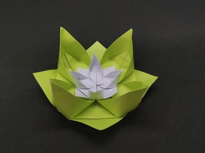 Origami Lotusblume - Seerose falten - easy origami lotus flower - how to make paper flowers