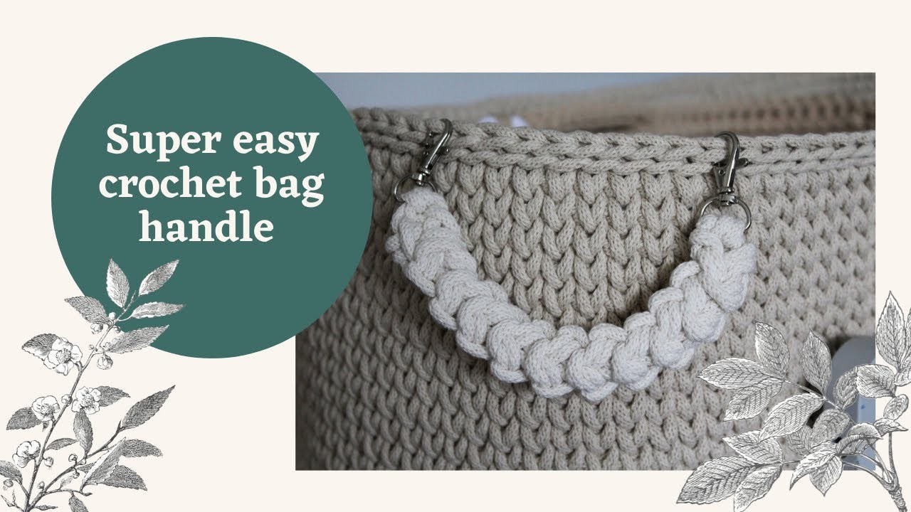 Easy crochet bag handle, free tutorial. Pasek do torebki na szydełku.