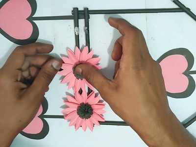 Paper Flower Wallhanging Craft Idea | DiY Room Decor | কাগজের ওয়ালমেট | Origami Paper Tutorial