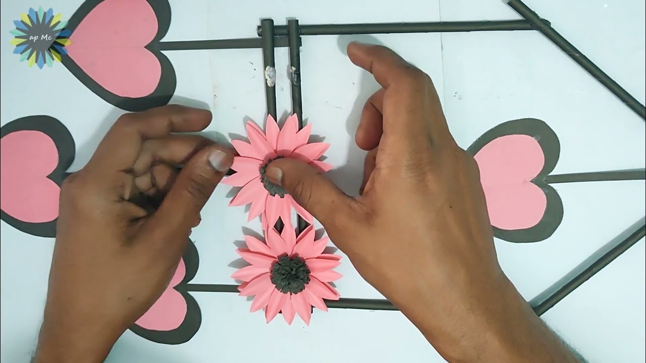 Paper Flower Wallhanging Craft Idea | DiY Room Decor | কাগজের ওয়ালমেট | Origami Paper Tutorial