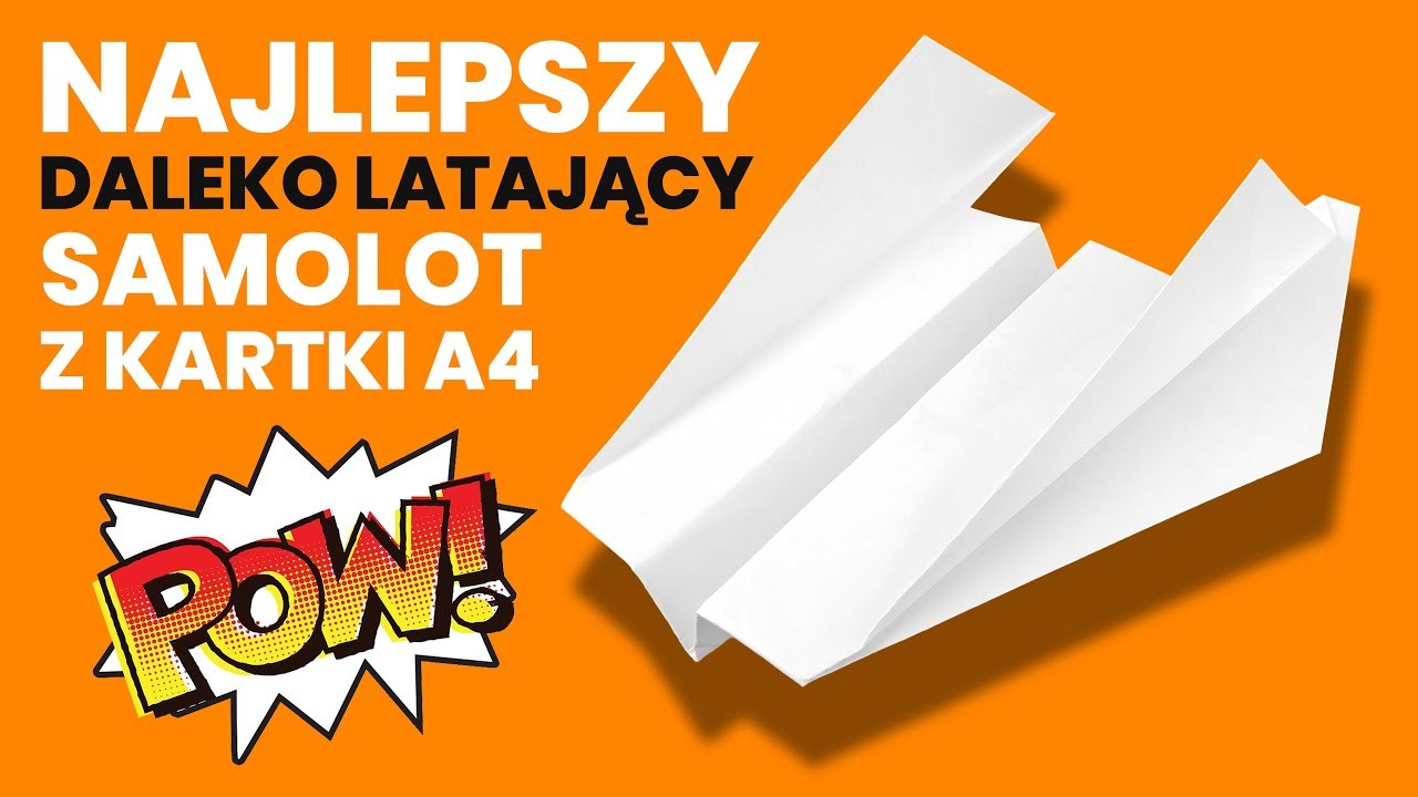 SAMOLOT Z KARTKI A4 DALEKO LATAJĄCY SAMOLOT ORIGAMI Z PAPIERU