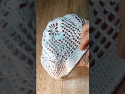 2. Handmade knitted beret.cap.hat. White
