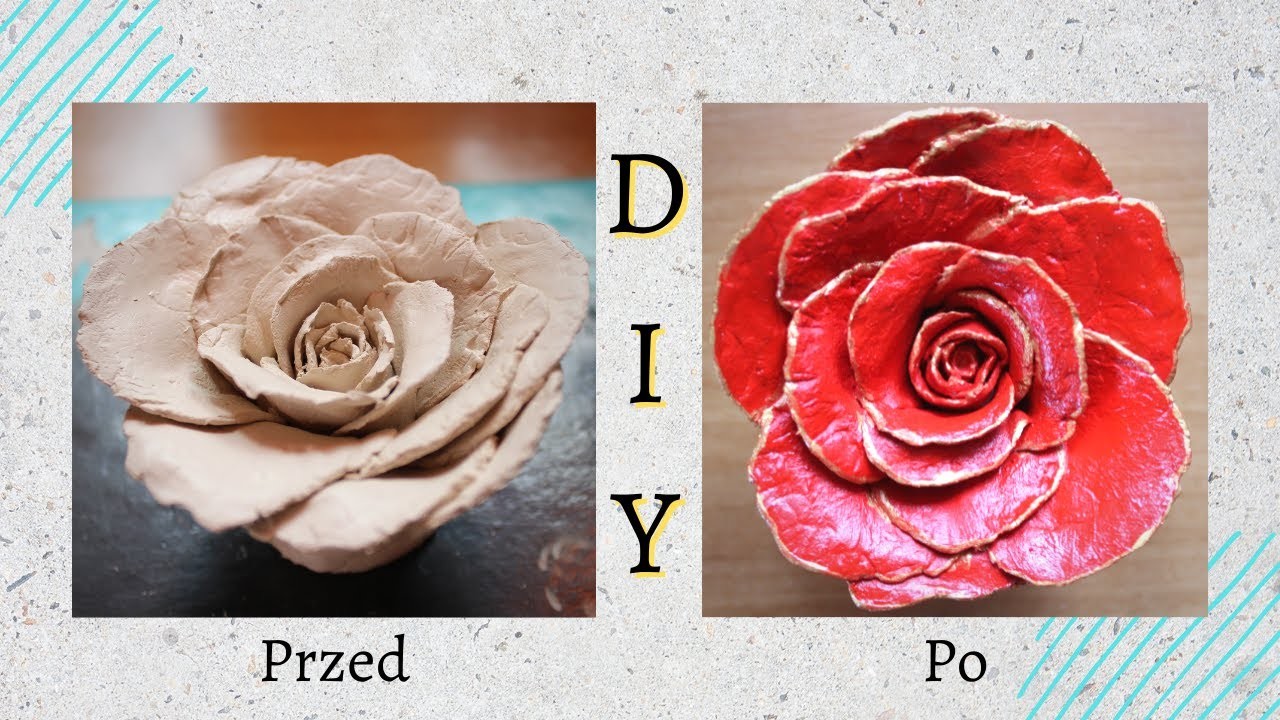 DIY - Pomysł na prezent - Róża z gliny samoutwardzalnej | Sandra Jurczak