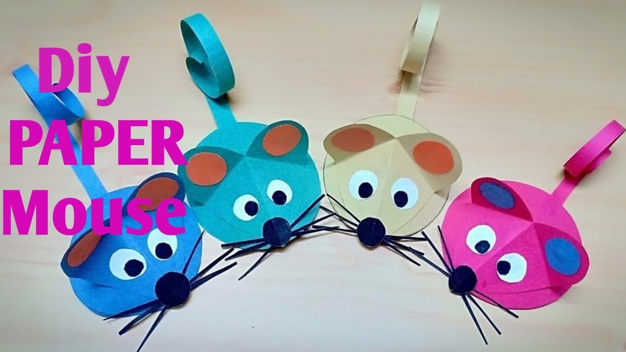 Diy paper mouse.paper craft.how to make paper mouse.اصنع فأر من الورق.حرف يدوية بالورق.فأر من الورق