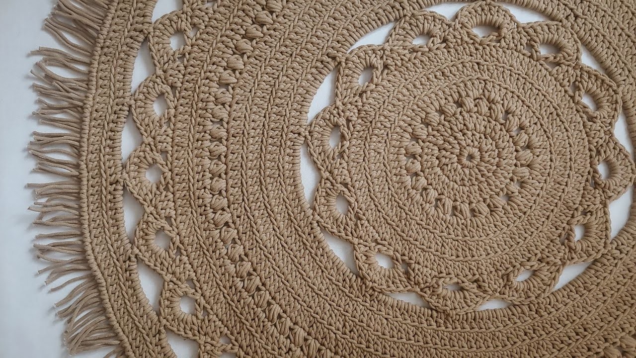 Dywan na szydełku w stylu BOHO. Dywan ze sznurka bawełnianego. Carpet crochet. Crochet rug