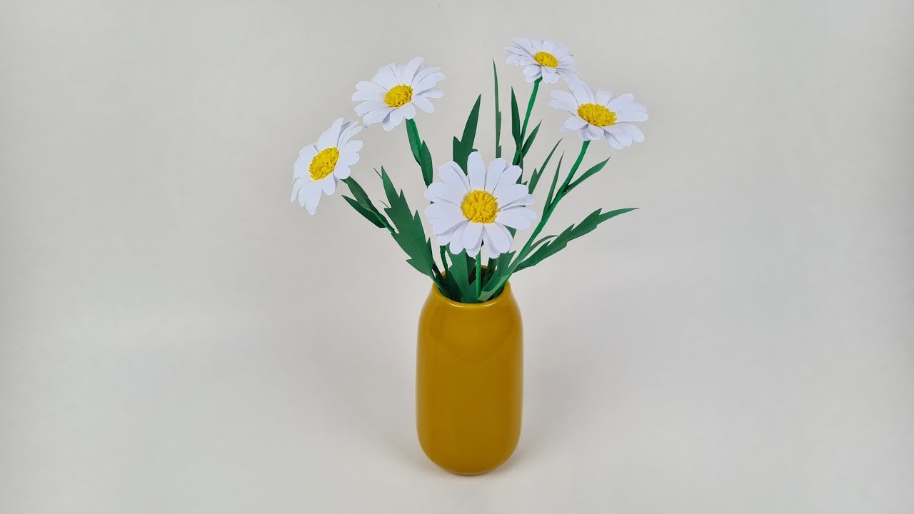 Jak zrobić stokrotkę z papieru | How to make a daisy out of paper | papierowy kwiat | paper flower