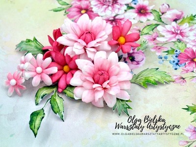 Kwiaty z foamiranu z wykrojnika stokrotki - transmisja FB LIVE Olga Bielska Warsztaty Artystyczne