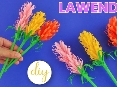 Lawenda Z Papieru - HOW TO MAKE BEAUTIFUL LAVENDER FLOWER PAPER EASY DIY CRAFT