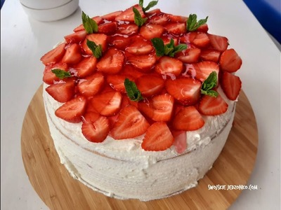 Tort truskawkowy - rewelacyjny !! Każdy poprosi o dokładkę , po prostu pyszny, tort urodzinowy #tort