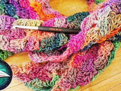 Trójkątna chusta wykonana z motka dziewiarskiego XXL | Piękne jesienne kolory