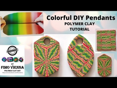 Psychedelic Polymer clay pendants
