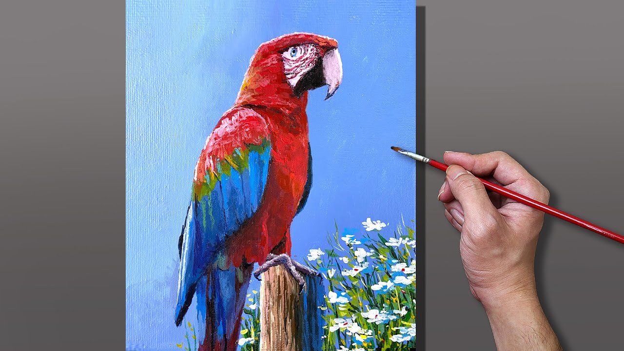 Acrylic Painting Parrot Bird