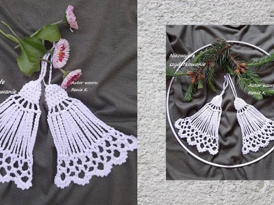 Dzwonek 8 cm szydełko (płaski). Wzór autorski. Author pattern Renia K. Crochet bell tutorial.