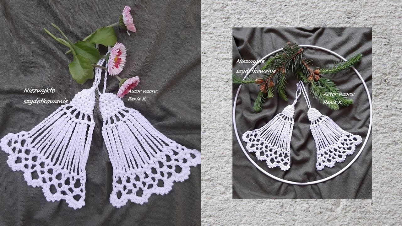 Dzwonek 8 cm szydełko (płaski). Wzór autorski. Author pattern Renia K. Crochet bell tutorial.
