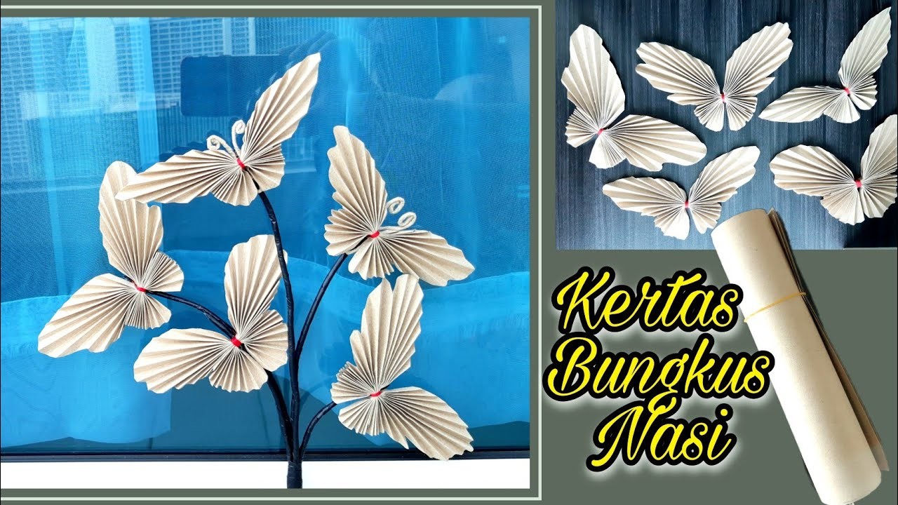 Request Kupu² dari Kertas Nasi | DIY Butterfly Paper