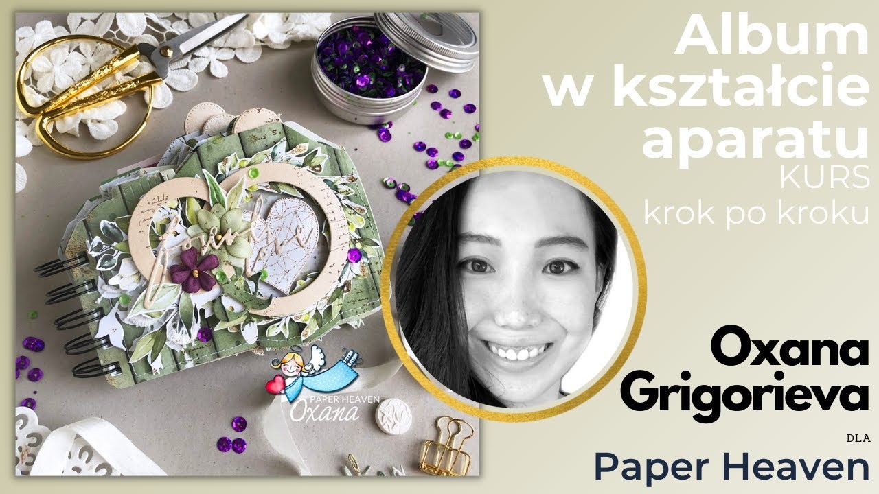 Scrap album w kształcie aparatu fotograficznego - kurs krok po kroku