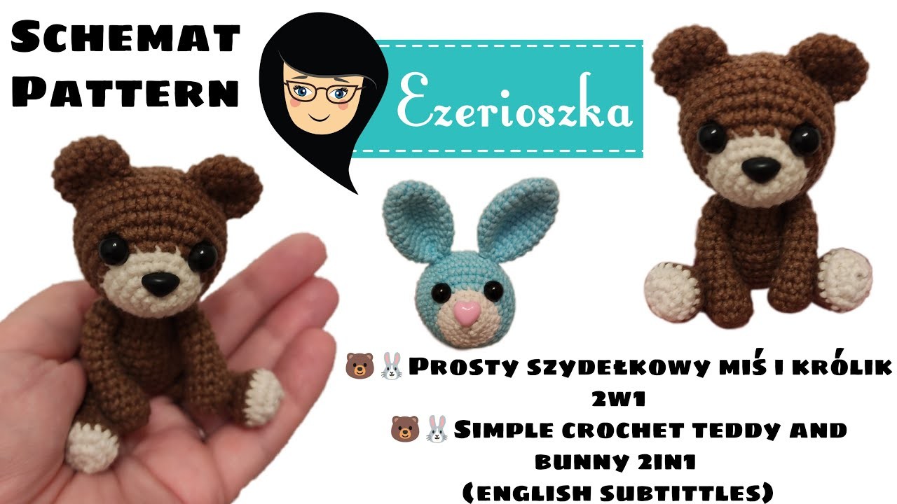 Szydełkowy miś i królik amigurumi - jak zrobić - schemat. simple crochet teddy bear and bunny