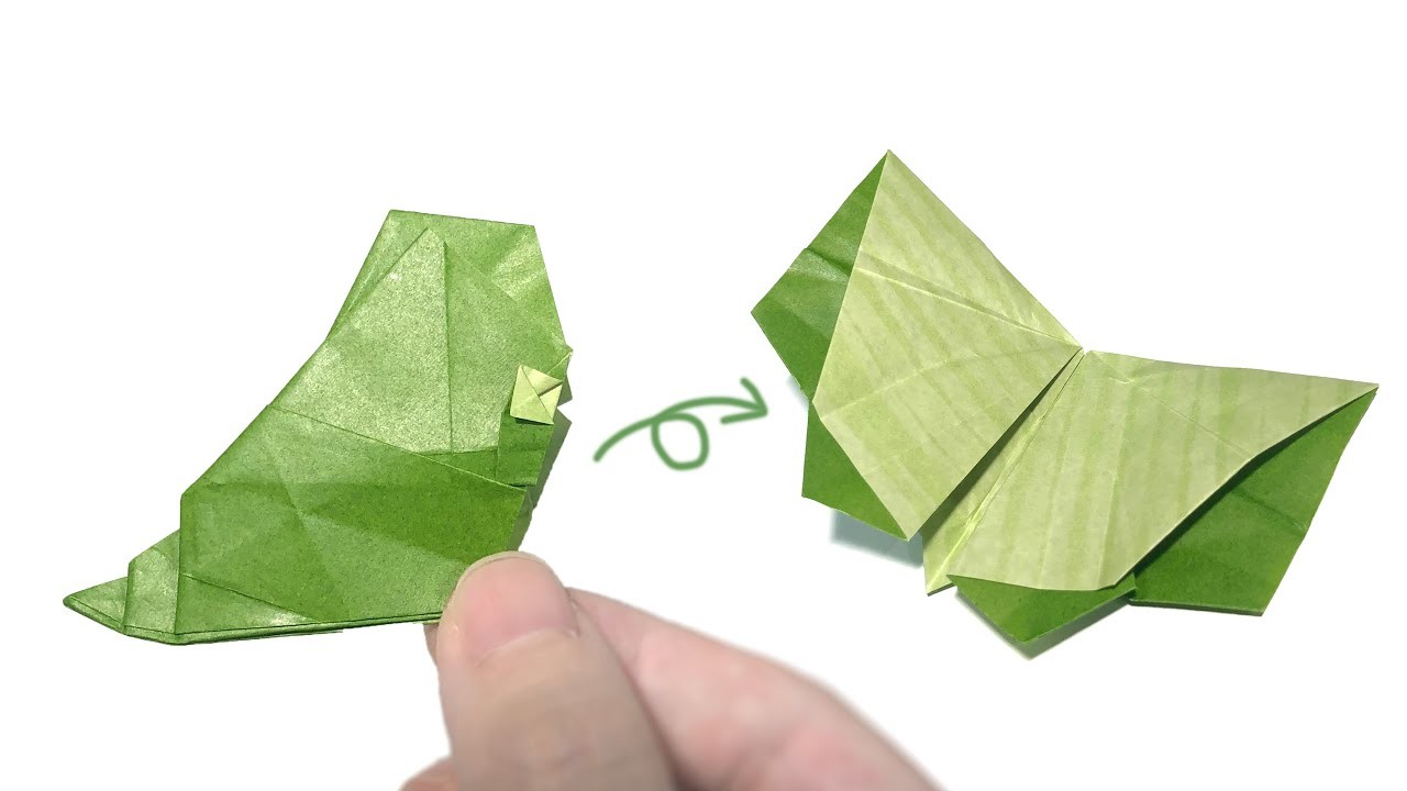 【変形折り紙】羽化するチョウ Origami Emerging Butterfly