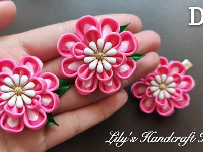 DIY ribbon flower.手作.Mk.Flor de fita