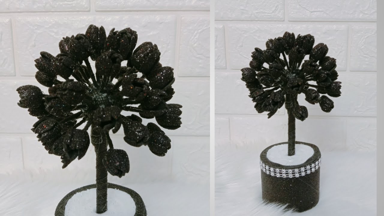 How to make flowers Foam Sheet || Foam Sheet Craft Ideas || Easy Flowers (Bunga Foam Glitter)