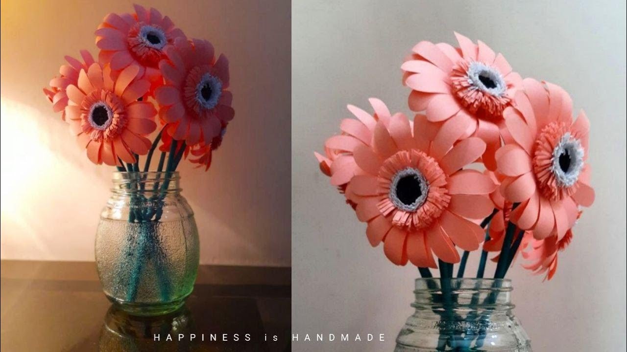How to Make Paper Flower - DIY Gerbera Flower | কাগজের ফুল | Paper Flower Making