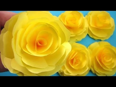 DIY How to Make Paper Roses Paper Flower  Beautiful easy Paper Rose  とても簡単！美しいバラ  Роза из бумаги  lh