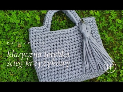 Cross stitch crochet bag, classic handbag. Klasyczna torebka na szydełku, ścieg krzyżykowy.