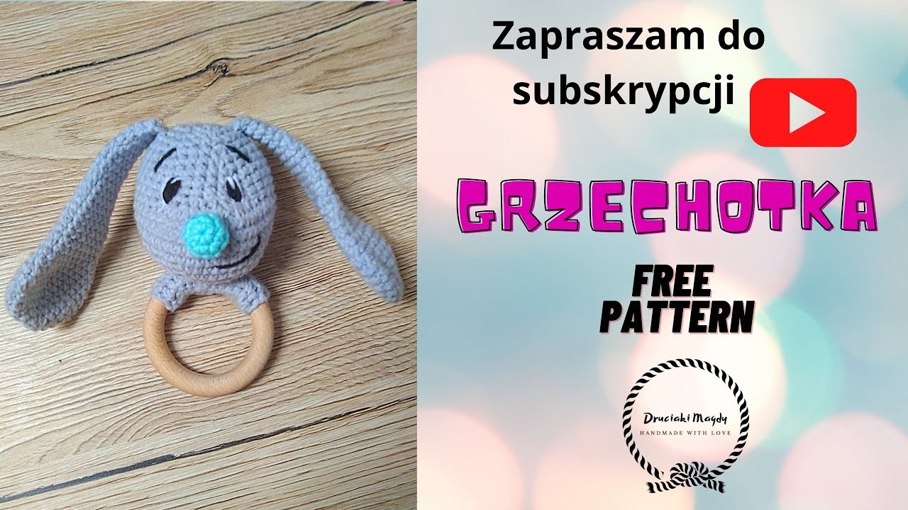 Grzechotka zajączek, króliczek na szydełku - jak zrobić. crochet rabbit rattle