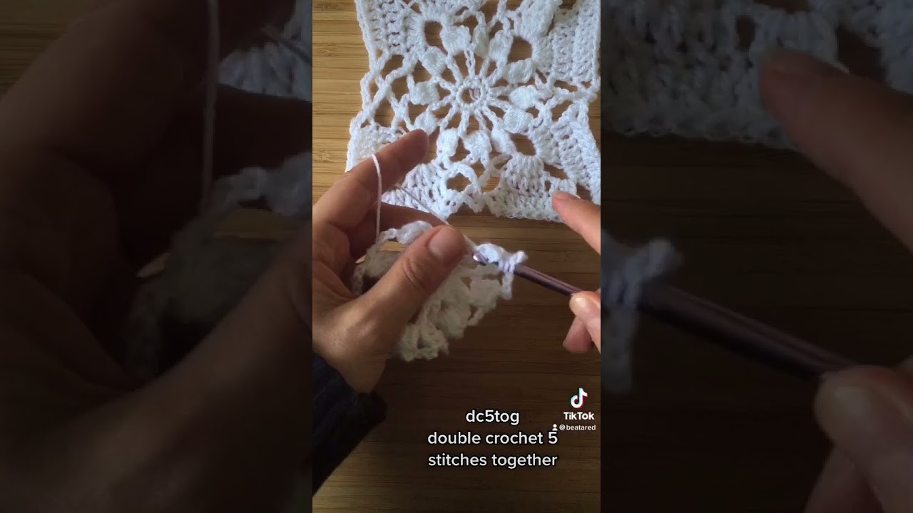 Jak przerobić 5 przerobionych razem słupków, czyli dc5tog - double crochet 5 stitches together