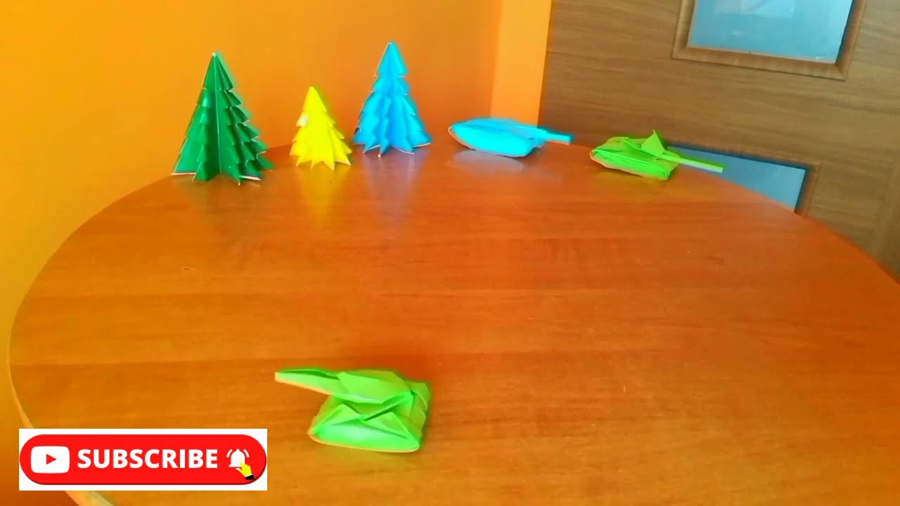 Jeżdżący Czołg z papieru Origami