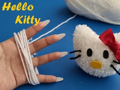 Llavero de lana de Hello Kitty - Paso a Paso