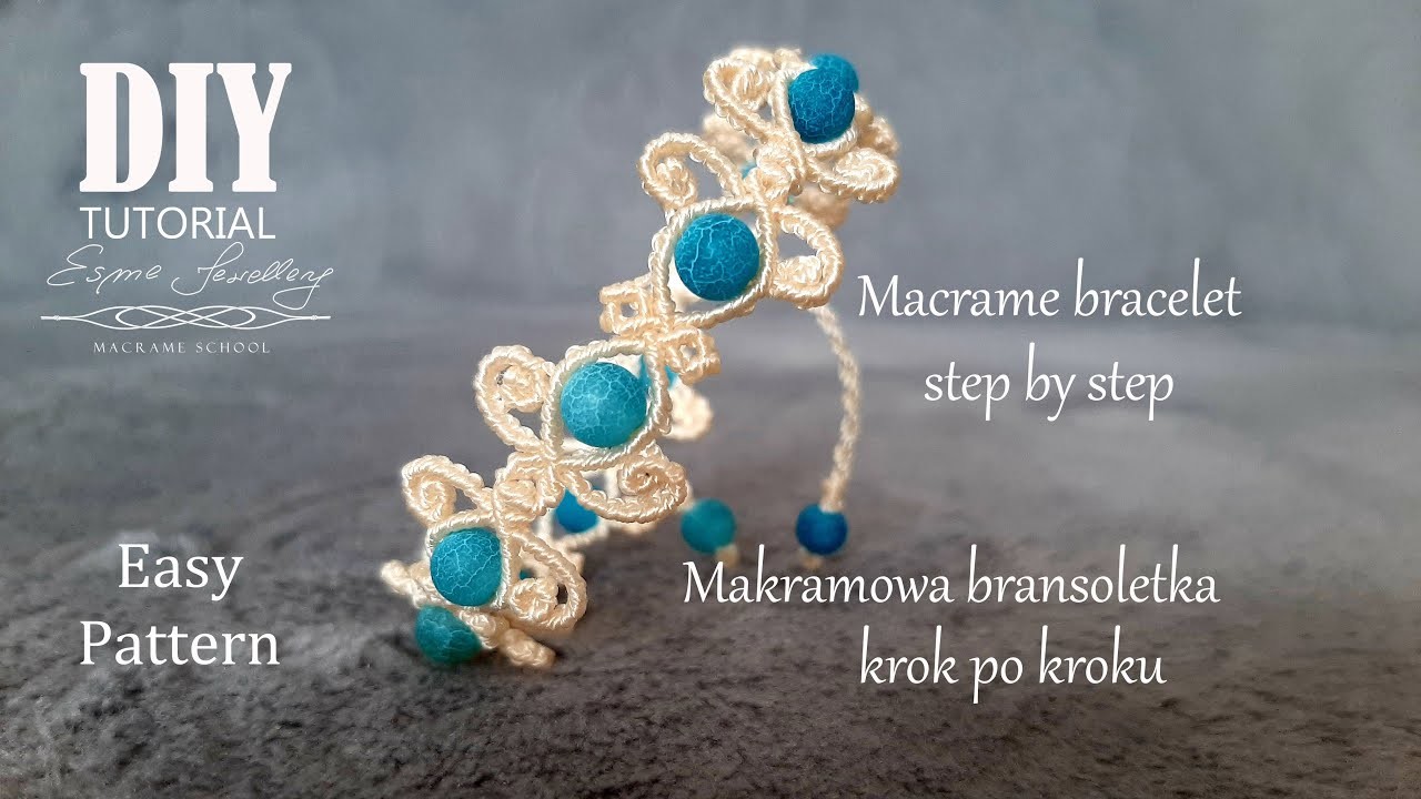 Makramowa bransoletka tutorial.Prosta makrma. Macrame bracelet. Summer bracelet macrame DIY