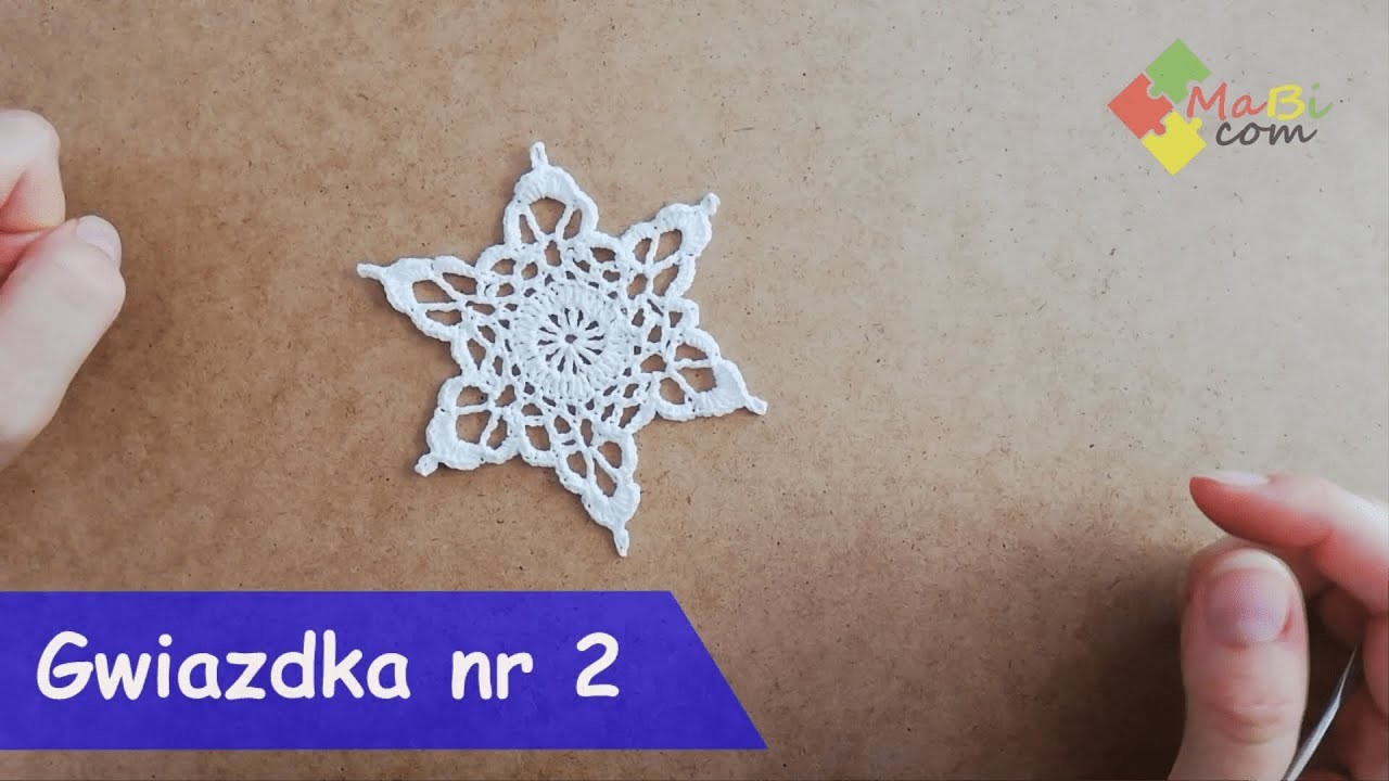 Prosta szydełkowa gwiazdka nr 2. Simple crochet snowflake 2