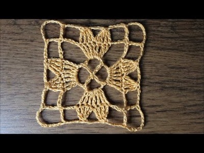 Prosty koronkowy kwadrat na szydełku wzór 8 crochet square