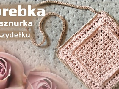Torebka ze sznurka na szydełku (z kwadratów). How to crochet easy bag from squares