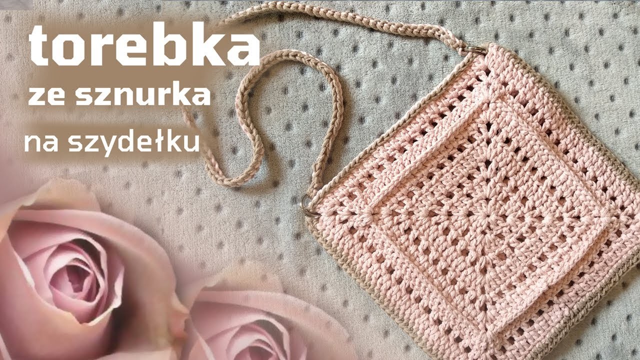 Torebka ze sznurka na szydełku (z kwadratów). How to crochet easy bag from squares